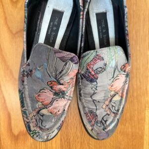 Rag & Bone Beautiful Floral Print Velvet Loafers